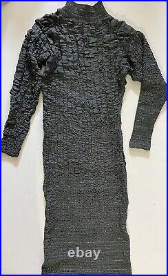 Vintage Issey Miyake Stretchy Gray Sweater Dress Size Medium