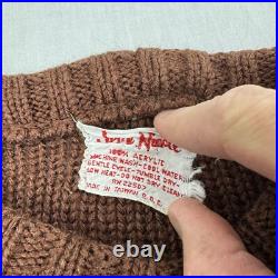 Vintage Jean Nicole Sweater Womens Medium Brown Knitted Pullover 1960s American