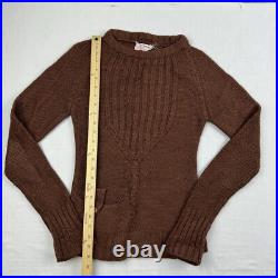 Vintage Jean Nicole Sweater Womens Medium Brown Knitted Pullover 1960s American