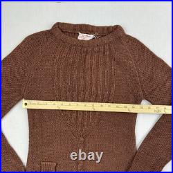 Vintage Jean Nicole Sweater Womens Medium Brown Knitted Pullover 1960s American