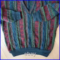 Vintage Limnos Sweater M Multicolor 3D Knit Wool Coogi Pullover 90s Canada