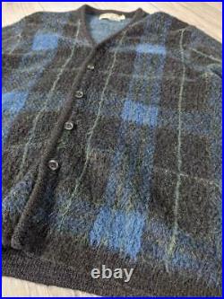 Vintage MOHAIR sweater ROBERT BRUCE shaggy cardigan MEDIUM usa made COBAIN