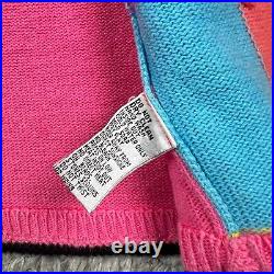 Vintage Michael Simon Sweater Faces Size M Cardigan Short Sleeve READ