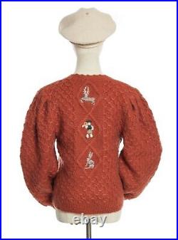Vintage Original Lanz Salzburg Cardigan Sweater Embroidery Cottagecore Size M
