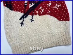 Vintage Polo By Ralph Lauren Downhill Skier Sweater Red Cream Navy Medium