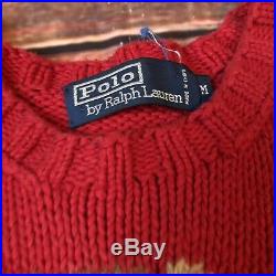 Vintage Polo Ralph Lauren Executive Bear Red Sweater 2001 Medium Kanye Bear