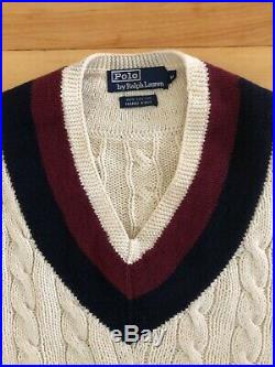 Vintage Polo Ralph Lauren Hand Knit Cricket Cable Sweater