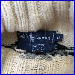 Vintage Polo Ralph Lauren Handknit Wool Southwest Patterned Sweater Mens M