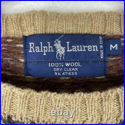 Vintage Polo Ralph Lauren Mallard Duck Sweater 100% Wool Mens Size M Medium
