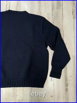 Vintage Polo Ralph Lauren Sitting Bear Sweater Size M Hand Knit Cotton