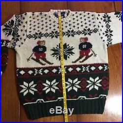 Vintage Polo Ralph Lauren Sweater Ski Bear Size Medium PRIORITY MAIL a