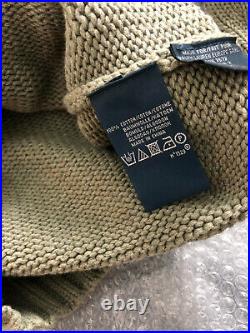 Vintage Polo Ralph Lauren Varsity Cotton Knit Sweater Size Medium Grey