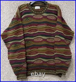 Vintage Protege Coogi Style Sweater Mens Size Medium Chunky Knit Crewneck USA