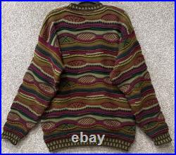 Vintage Protege Coogi Style Sweater Mens Size Medium Chunky Knit Crewneck USA