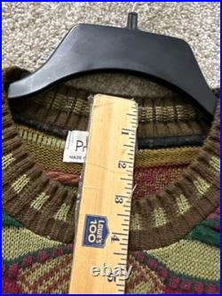 Vintage Protege Coogi Style Sweater Mens Size Medium Chunky Knit Crewneck USA