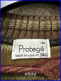 Vintage Protege Coogi Style Sweater Mens Size Medium Chunky Knit Crewneck USA
