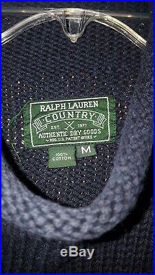 Vintage Ralph Lauren Country Indian Head sweater, size M, blue, roll neck