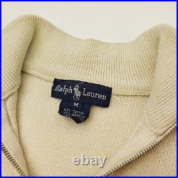 Vintage Ralph Lauren USA Spell Out Jumper MEDIUM Men 1/4 Zip Neck Sweater Knit