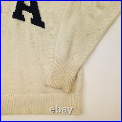 Vintage Ralph Lauren USA Spell Out Jumper MEDIUM Men 1/4 Zip Neck Sweater Knit