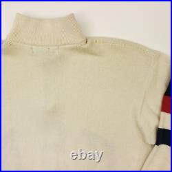 Vintage Ralph Lauren USA Spell Out Jumper MEDIUM Men 1/4 Zip Neck Sweater Knit