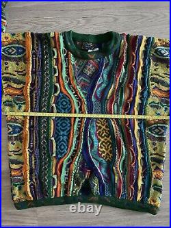 Vintage Rare Men Women Coogi 3D Oversized Sweater Jumper Rainbow Multicolour M