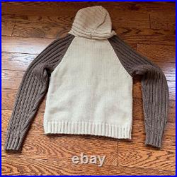 Vintage Sanrio Chococat Cardigan Sweater M Hood Zip Up Knit Long Sleeve Pocket
