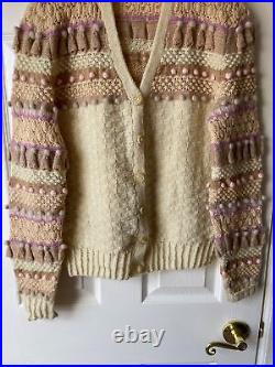 Vintage Susan Duckworth Sweater Womens Medium Cardigan Jumper Cottage Coquette