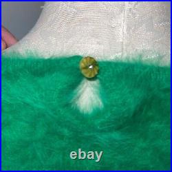 Vintage Sweater Womens Size Medium Green Bead Embellished Dolman Sleeve