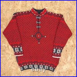 Vintage Unisex DALE OF NORWAY Setesdal Wool Sweater Knit Jumper Medium Red
