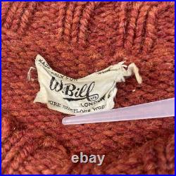Vintage W. BILL London Wool Sweater Women's Burgundy Chunky Knit Long Sleeve