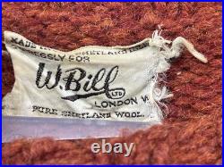 Vintage W. BILL London Wool Sweater Women's Burgundy Chunky Knit Long Sleeve