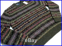 Vtg Polo Ralph Lauren Buttoned Shoulder Fair Isle Nordic Chunky Knit Sweater M