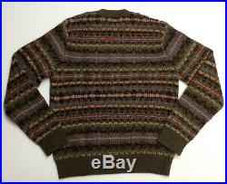 Vtg Polo Ralph Lauren Buttoned Shoulder Fair Isle Nordic Chunky Knit Sweater M