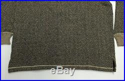 Vtg Polo Ralph Lauren Men Wool Tweed Herringbone Henley Knit Sweater Pullover M
