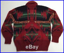 Vtg Polo Ralph Lauren Wool Beacon Southwestern Aztec Tribal Indian Knit Sweater