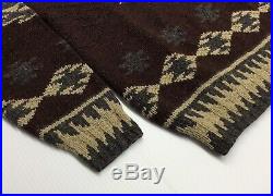 Vtg Polo Ralph Lauren Wool Southwestern Aztec Tribal Indian Shawl Knit Sweater M