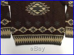 Vtg Polo Ralph Lauren Wool Southwestern Aztec Tribal Indian Shawl Knit Sweater M