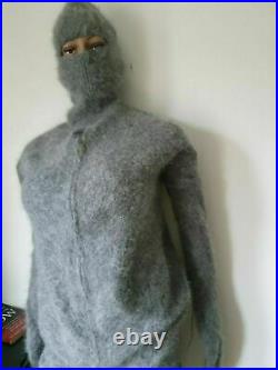 WOW balaclava Thick Jumpsuit body Play suit Angora Sweater DARK GREY 79 LONG