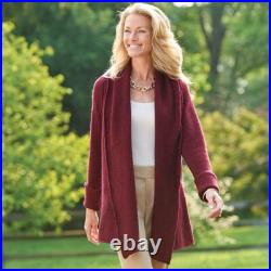 Washable Cashmere Topper Sweater Burgundy Size Medium 42