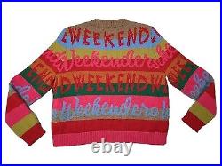Weekend Max Mara Cropped Sweater Alpaca Blend Glenda Logo Print Women's Jumper M
