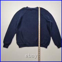 Weekend Max Mara Womens Sweater Navy Blue Medium Long Sleeves Cotton Knit Top