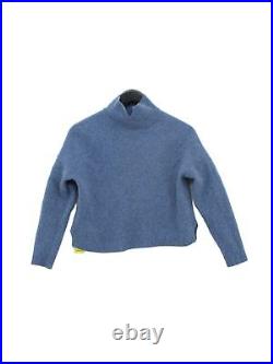 Whistles Women's Jumper M Blue 100% Wool High Neck Pullover