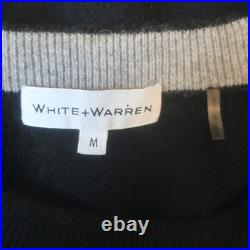 White + Warren Cashmere Raglan Sweater Black Size Medium