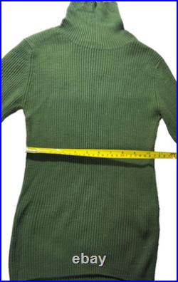 Women Turtle Neck Long Sleeve Ribbed Sweater, Dark Green M Women Turtle Neck Long Sleeve Ribbed Sweater, Dark Green M