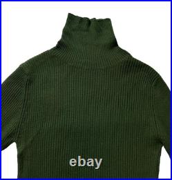 Women Turtle Neck Long Sleeve Ribbed Sweater, Dark Green M Women Turtle Neck Long Sleeve Ribbed Sweater, Dark Green M