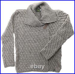 Women's 100% Wool Ladies Cross-Over Cardigan British Made Ladies Cardi Grey