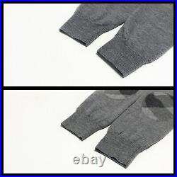 Women's Burberry Brit Gray Merino Wool Sweater Jumper Nova Check Elbow Patch M
