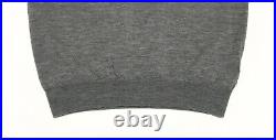 Women's Burberry Brit Gray Merino Wool Sweater Jumper Nova Check Elbow Patch M