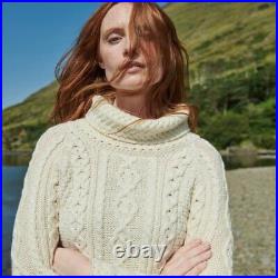 Women's Cowl Neck Wool Sweater, Natural