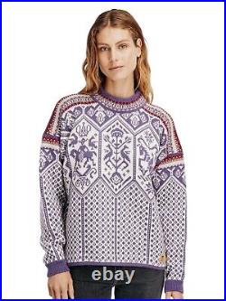 Women's DALE OF NORWAY 1994 Sweater DARK PURPLE/OFF WHITE/LIGHT PURPLE Size M